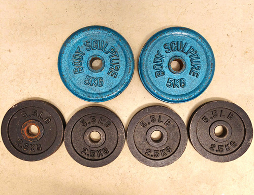Hantelscheiben 30mm 20kg 2x5 - hantelscheiben, 20kg: